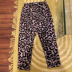 Cheetah print work pants